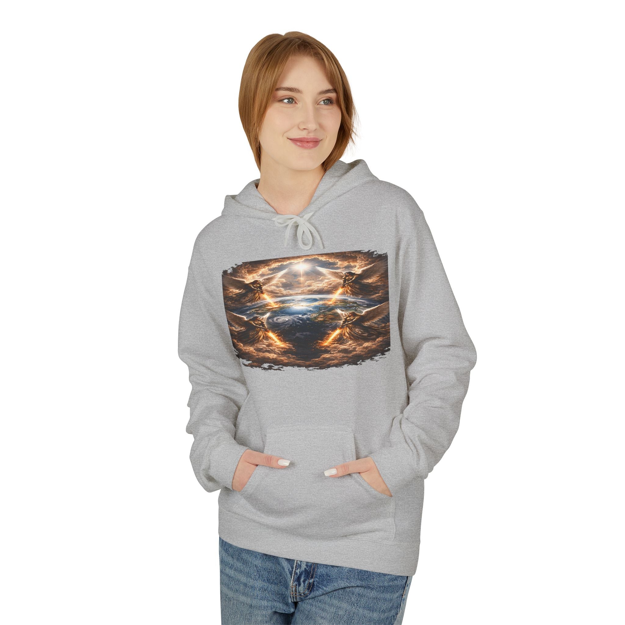 Revelation 7:1 The four Angels at the end of times-Jesus Christ retrun-Unisex Midweight Softstyle Fleece Hoodie