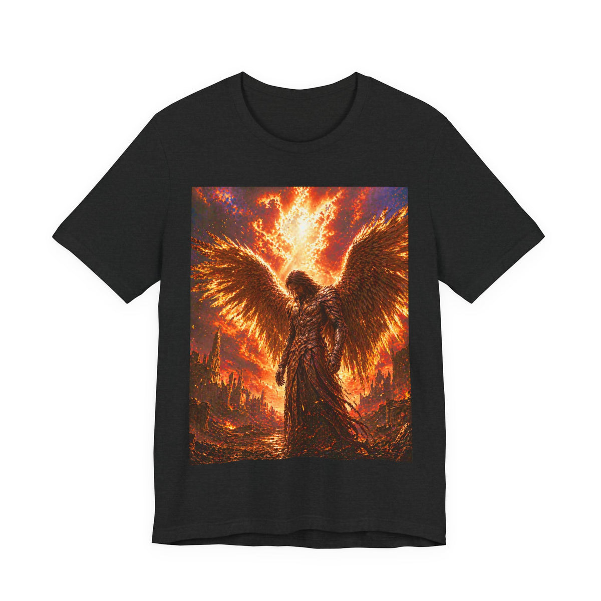 Angel Graphic Tee — Flaming Wings Apocalypse T-Shirt