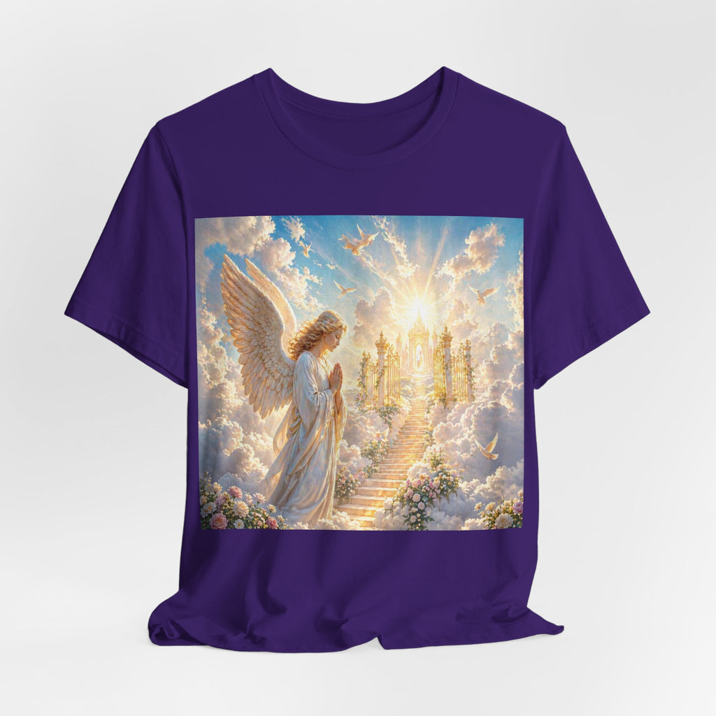 Heavenly Angel Stairway T-Shirt — Serene Christian Faith Tee