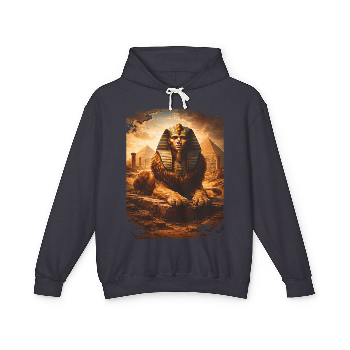 Sphinx & Pyramids Graphic Hoodie — Vintage Egyptian Sphinx Sweatshirt