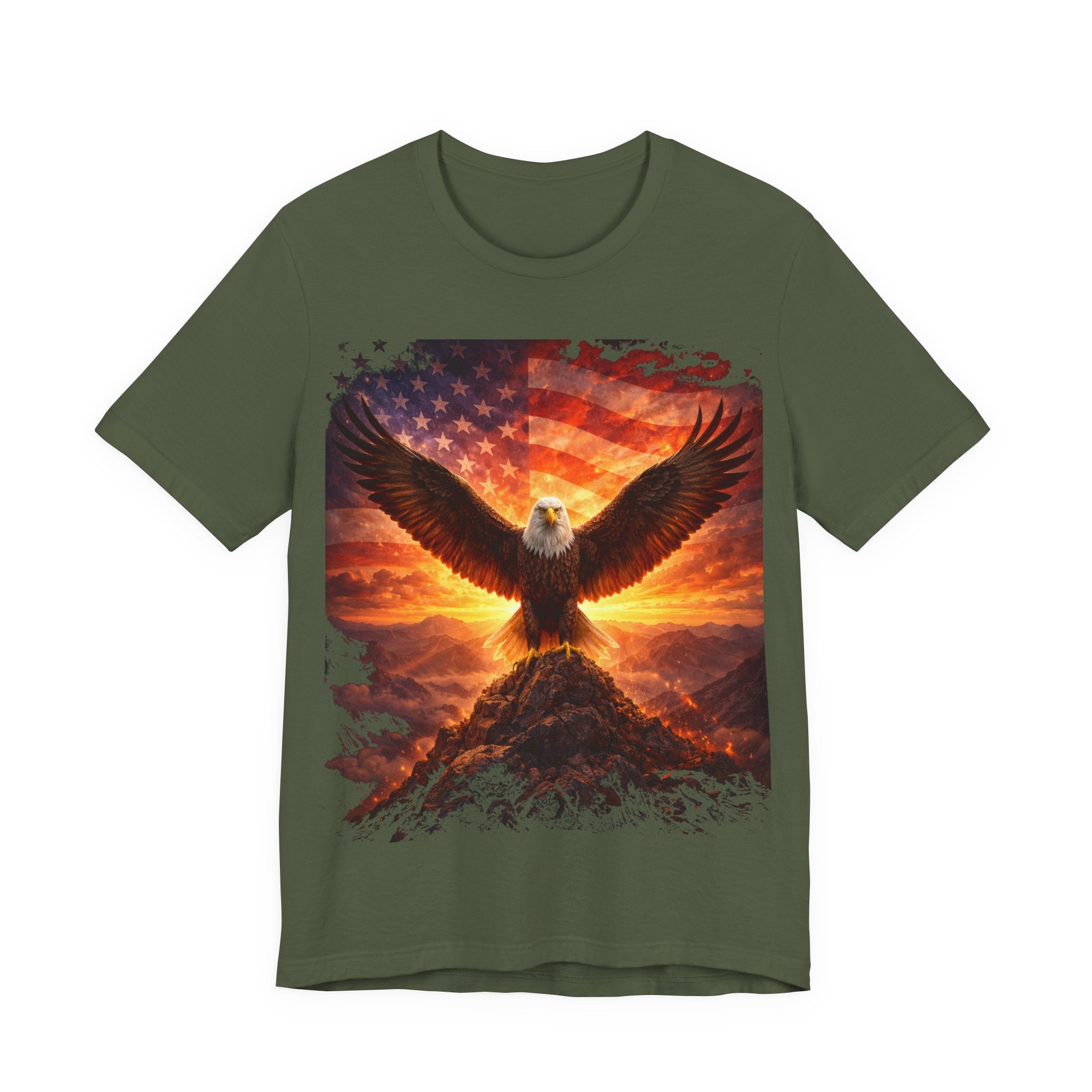 Eagle & American Flag Tee — Patriotic Bald Eagle T-Shirt