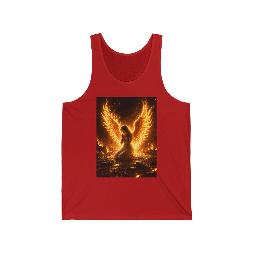 Fiery Angel Wings Tank Top — Flaming Angel Graphic Tank