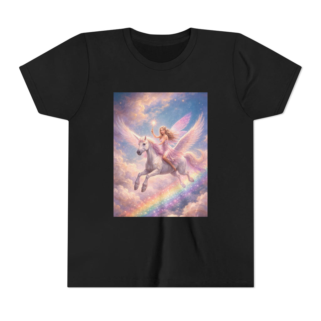 Youth Tee — Magical Unicorn Pegasus Rainbow Graphic T‑Shirt for Kids
