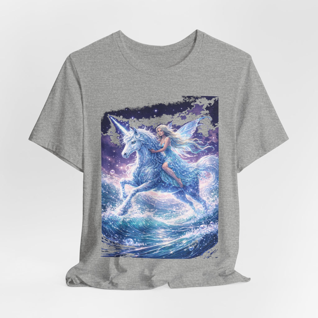 Mystical Unicorn Rider T‑Shirt – Fantasy Pegasus Night Sky Graphic Tee