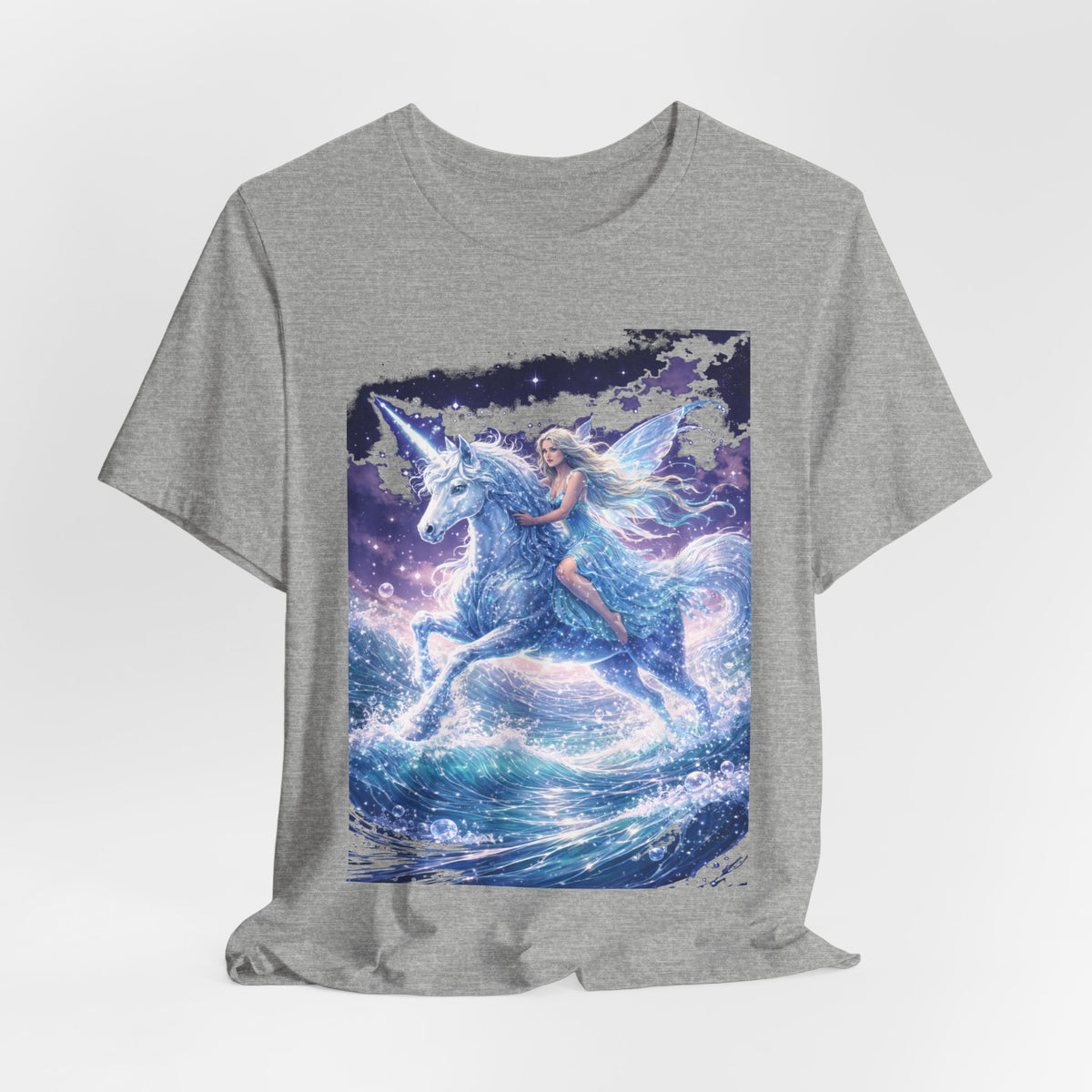 Mystical Unicorn Rider T‑Shirt – Fantasy Pegasus Night Sky Graphic Tee