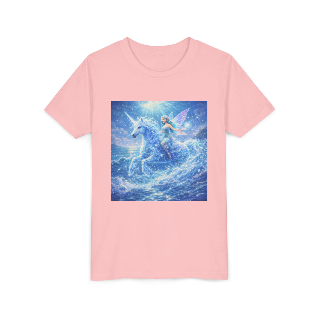 Kids Unicorn Fairy Tee — Magical Blue Pegasus Graphic Youth T-Shirt