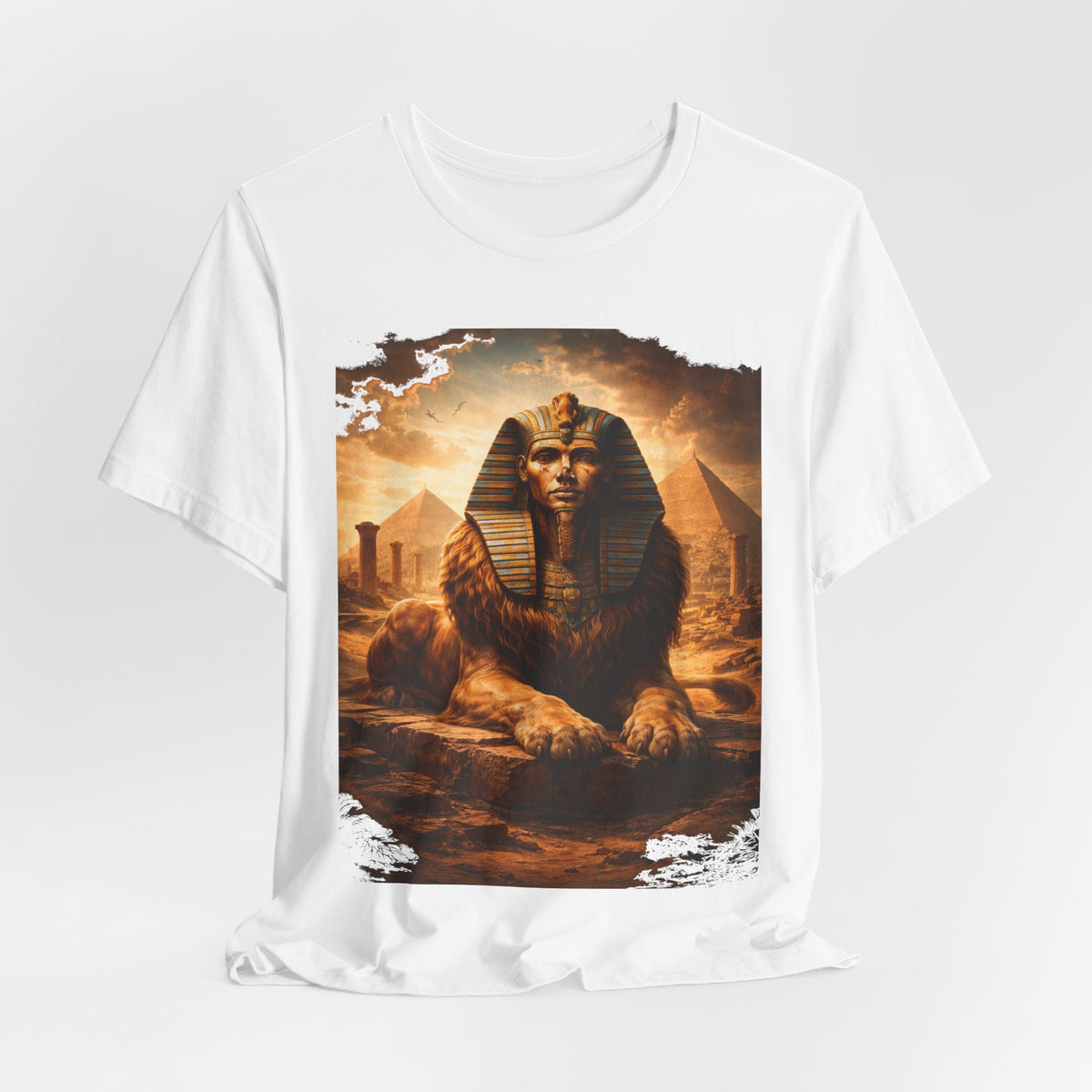 Egyptian Sphinx Graphic Tee — Vintage Pyramid Sunset T-Shirt