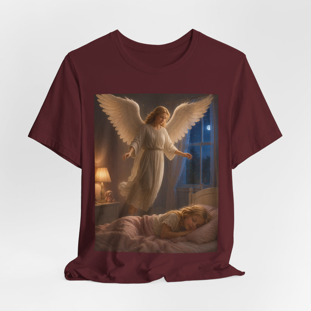 Guardian Angel T‑Shirt — Peaceful Night Prayer Tee for Kids & Parents
