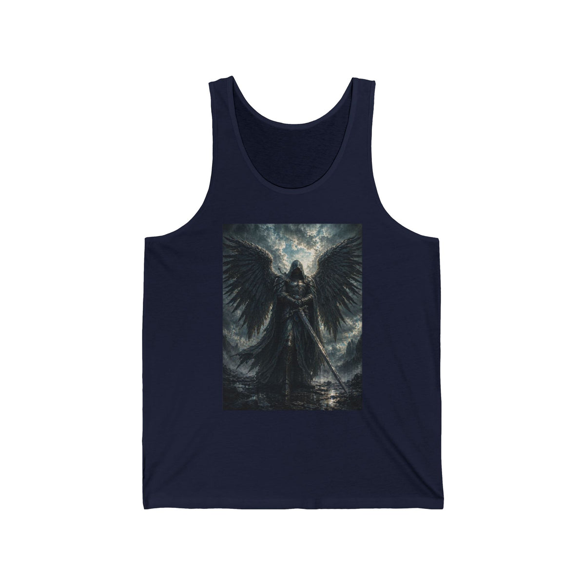 Dark Angel Graphic Tank Top — Gothic Warrior Winged Art Tee