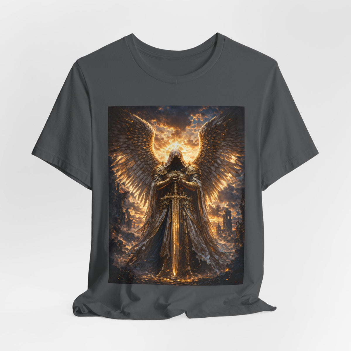 Angel Guardian T-Shirt — Golden Warrior Wings Graphic Tee