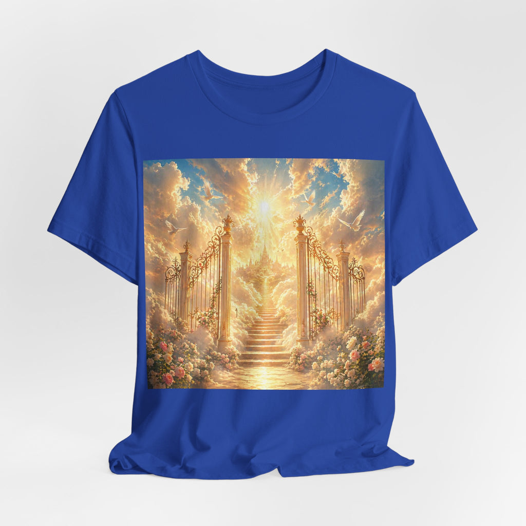 Heavenly Gates Graphic Tee — Celestial Stairs & Sunlight T-Shirt