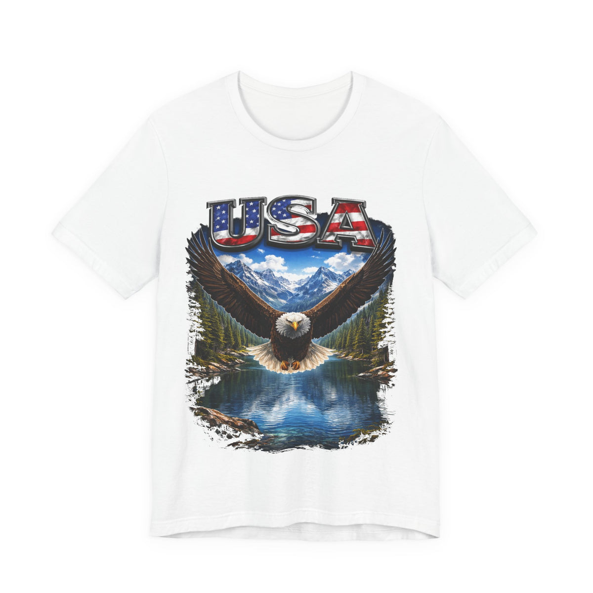 USA Eagle T-Shirt - Patriotic Bald Eagle Scenic Graphic Tee