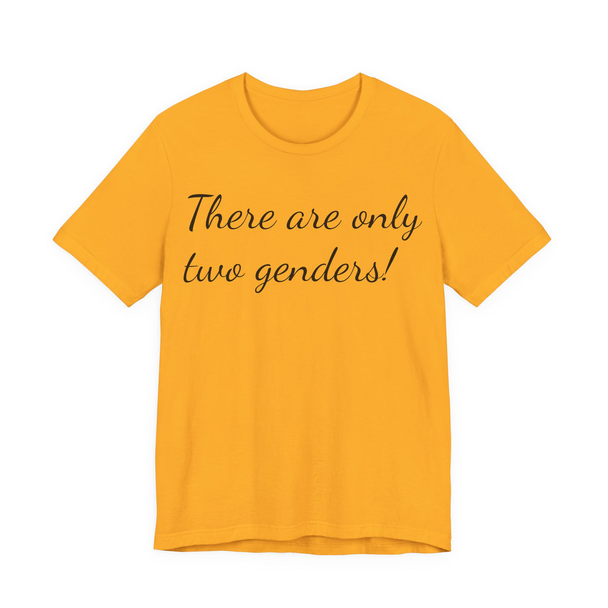 T-Shirt — "There Are Only Two Genders!" Script Slogan Tee
