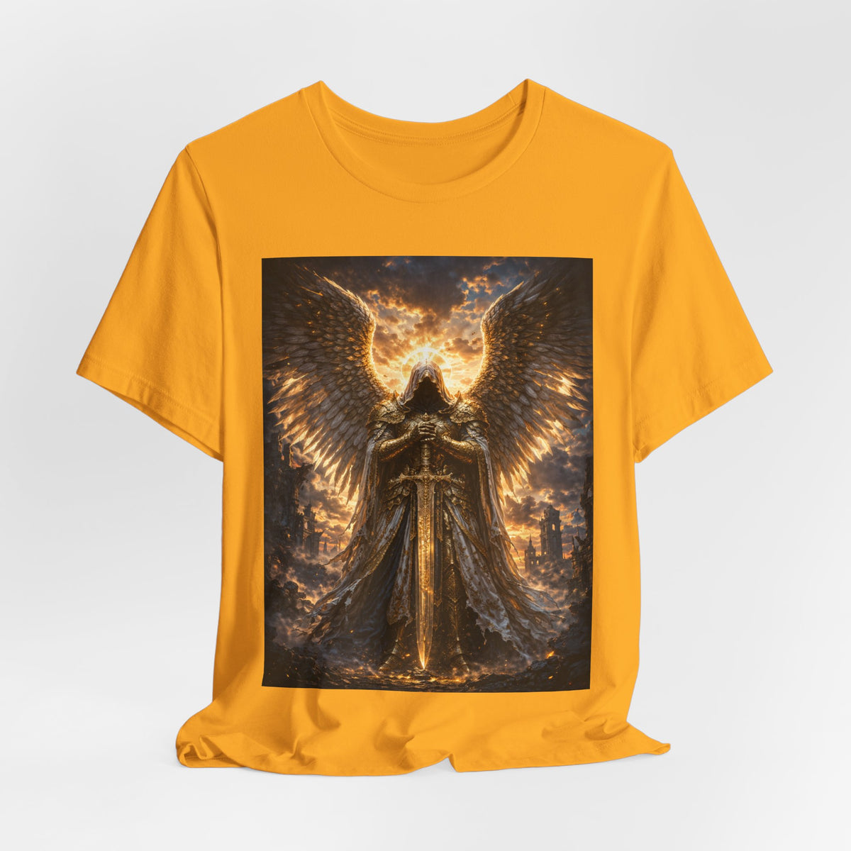 Angel Guardian T-Shirt — Golden Warrior Wings Graphic Tee