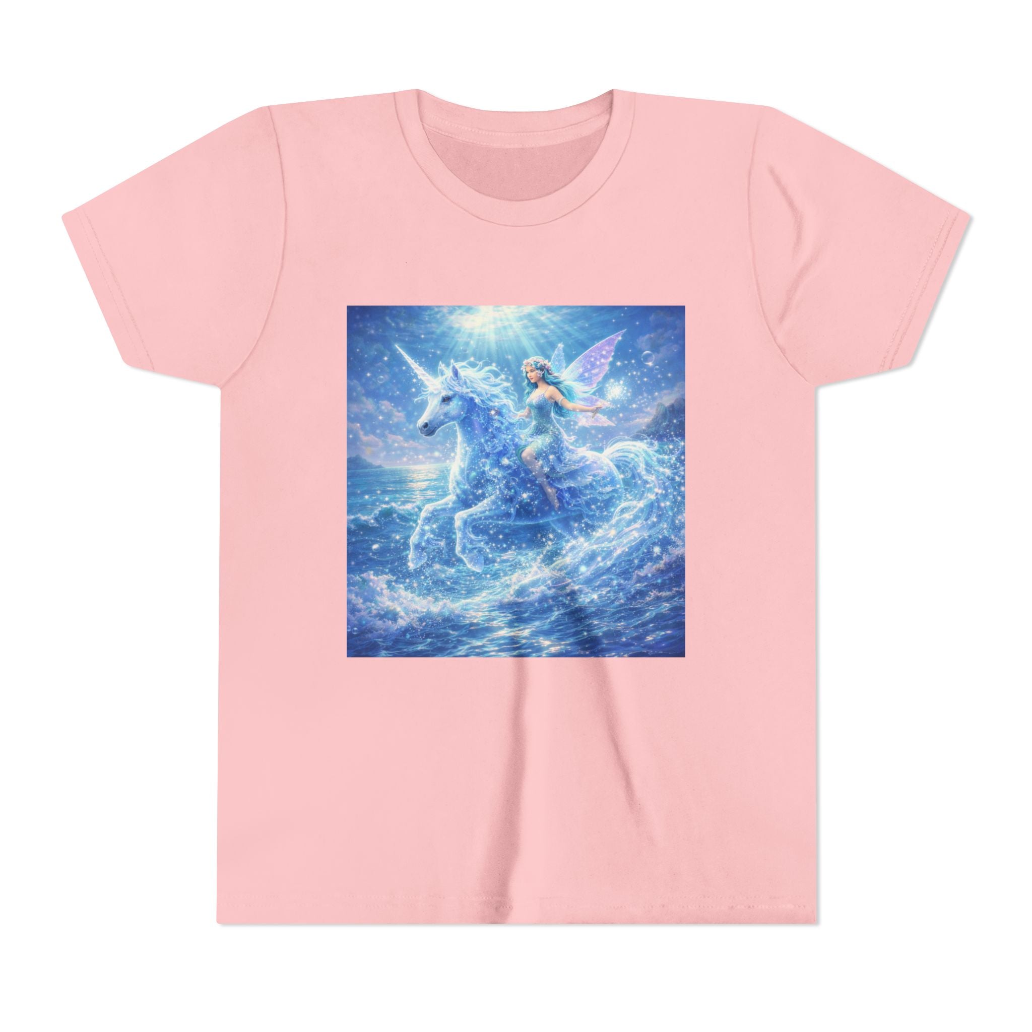 Kids Unicorn Fairy Tee — Magical Blue Pegasus Graphic Youth T-Shirt