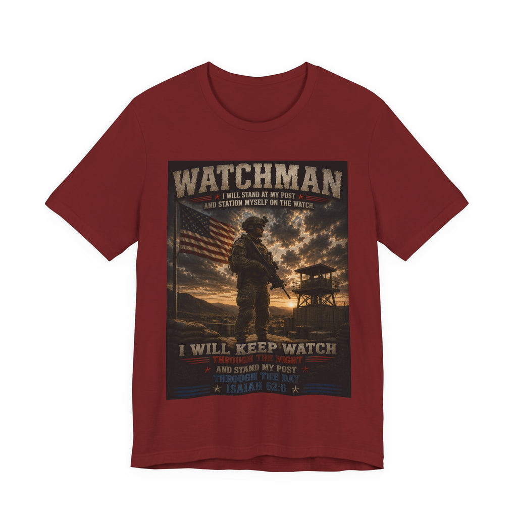 Watchman Military Tribute T-Shirt — "I Will Keep Watch" Patriotic Veteran Tee