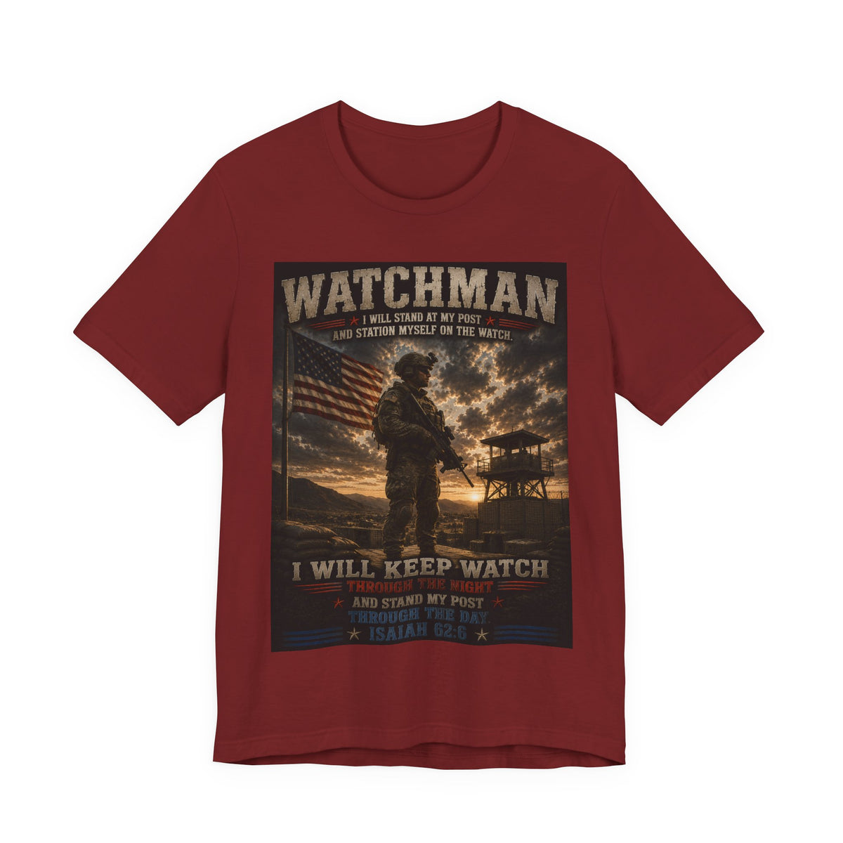 Watchman Military Tribute T-Shirt — "I Will Keep Watch" Patriotic Veteran Tee