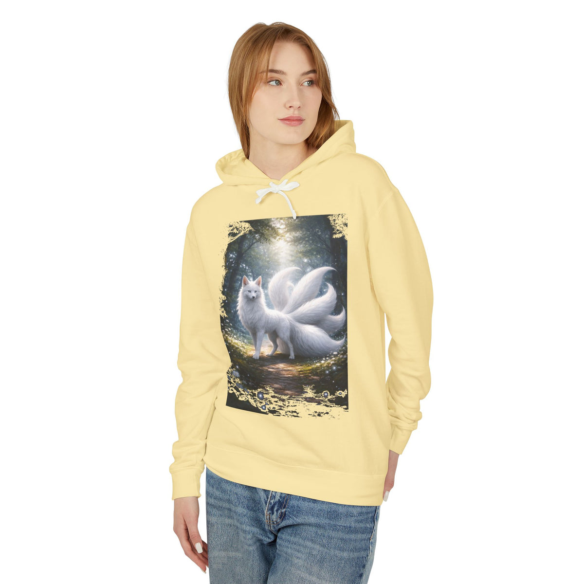 Kitsune Forest Hoodie — Mystical Nine-Tailed Fox Sweatshirt