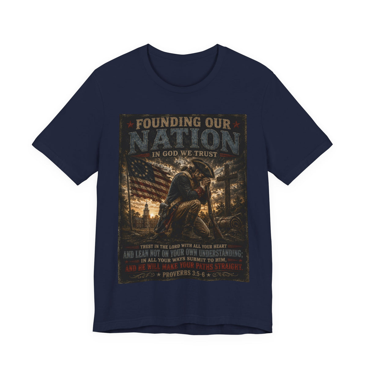 Founding Our Nation Eagle T-Shirt — "In God We Trust" Patriotic Christian Tee