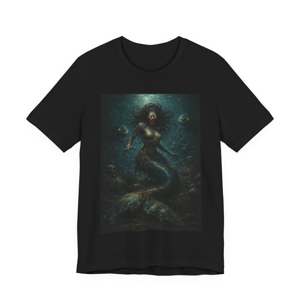 Mermaid Gothic Art Tee — Dark Fantasy Ocean Siren T-Shirt