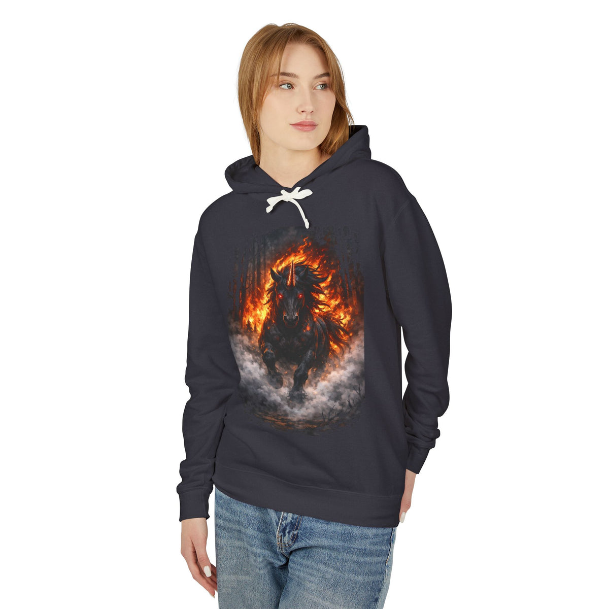 Fiery Horse Hoodie — Flaming Stallion Graphic Sweatshirt