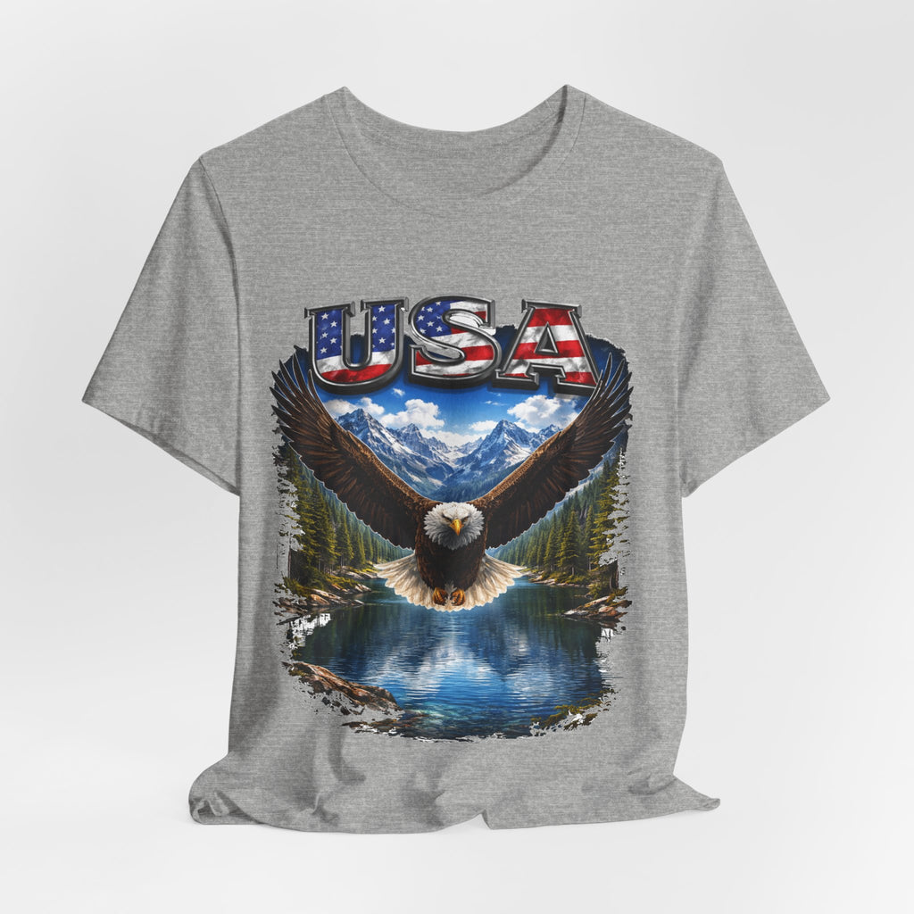 USA Eagle T-Shirt - Patriotic Bald Eagle Scenic Graphic Tee