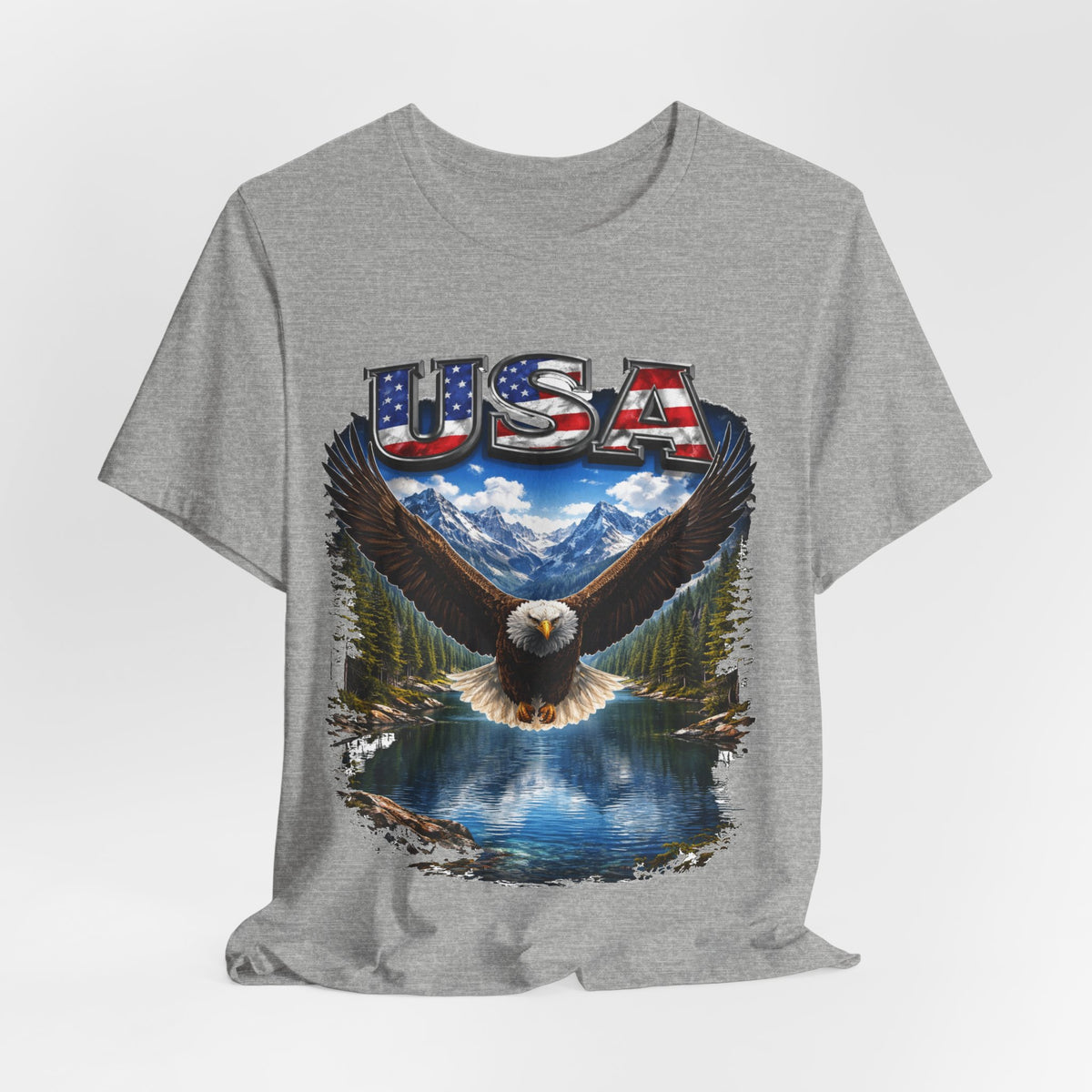 USA Eagle T-Shirt - Patriotic Bald Eagle Scenic Graphic Tee
