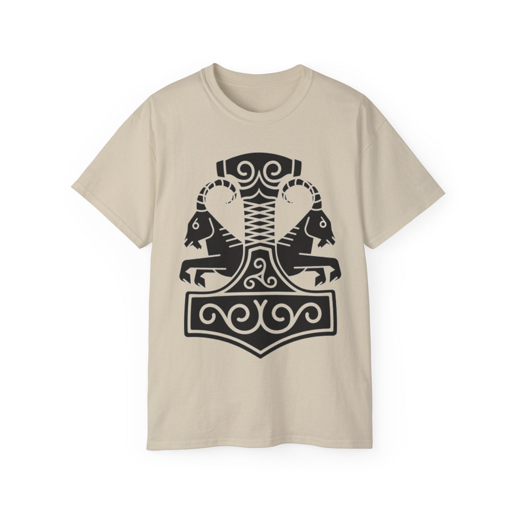 The Goat – Heidrun, The Source of Strength Cotton T-Shirt — Norse Viking Horse Motif Tee