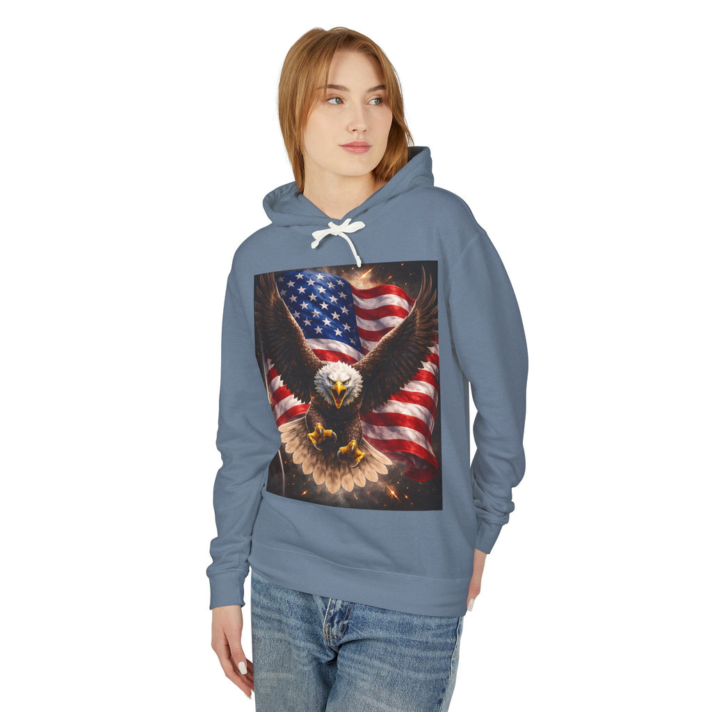 American Flag Eagle Hoodie — Patriotic Bald Eagle Sweatshirt for 4th of July