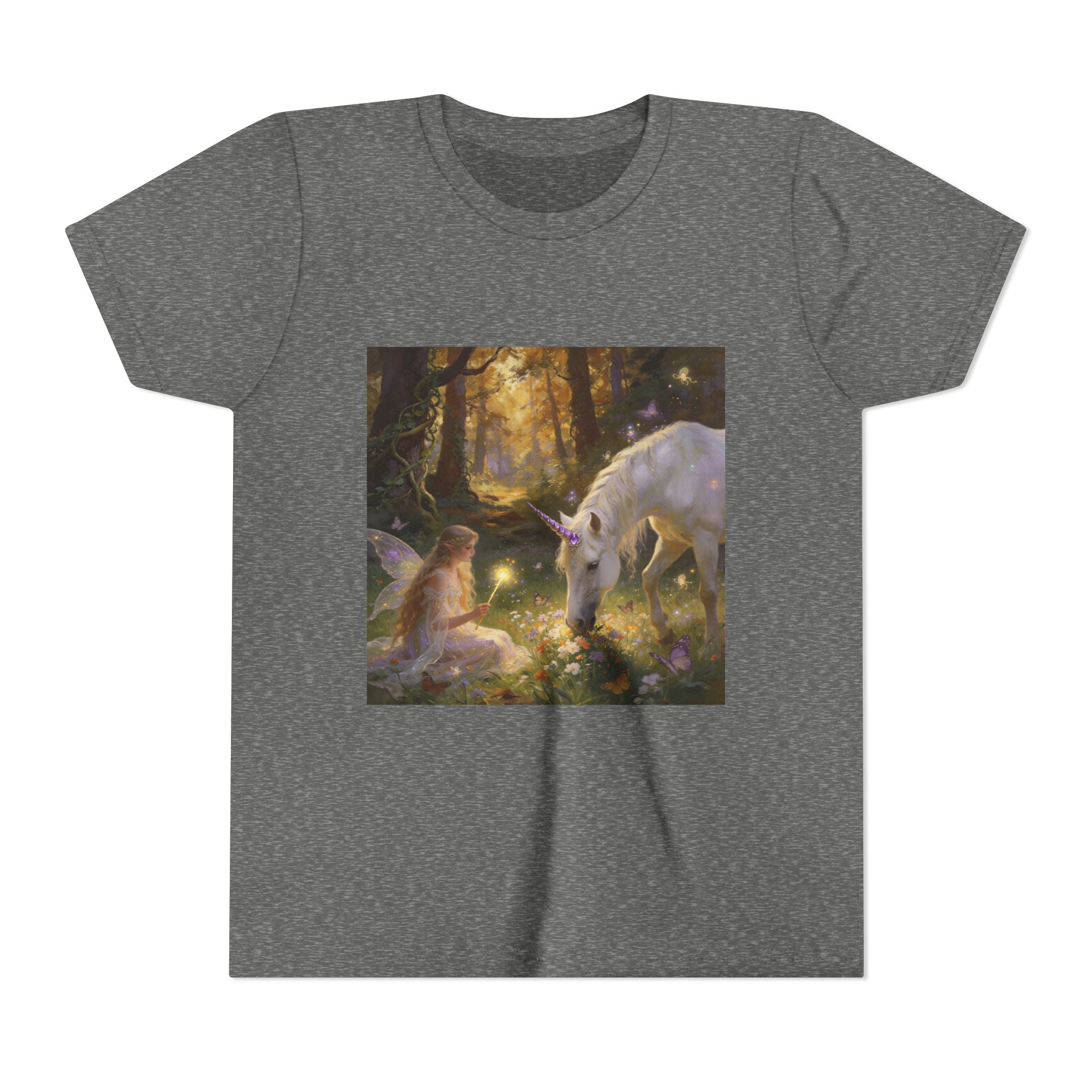 Youth Tee — Enchanted Forest Unicorn & Fairy Graphic