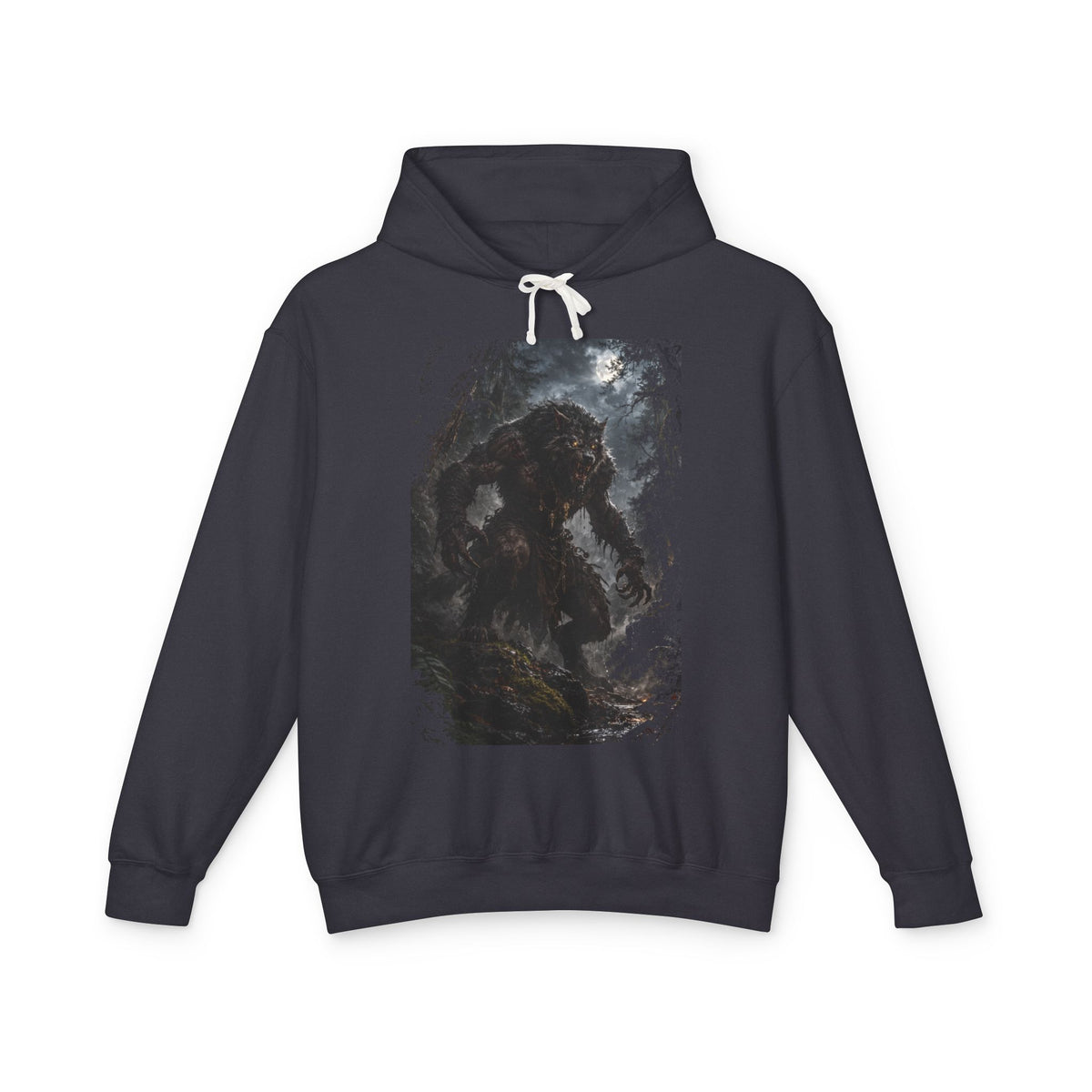 Dark Forest Wolf Hoodie — Moody Nature Graphic Hoodie