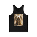Guardian Angel Tank Top — Kneeling Angel with Sword Spiritual Graphic Tank