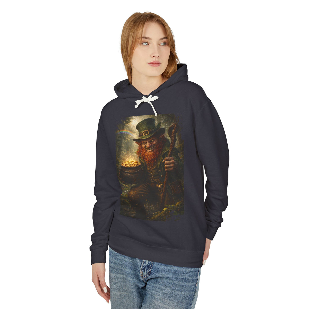 St. Patrick’s Day Leprechaun Hoodie — Vintage Pot of Gold Illustration