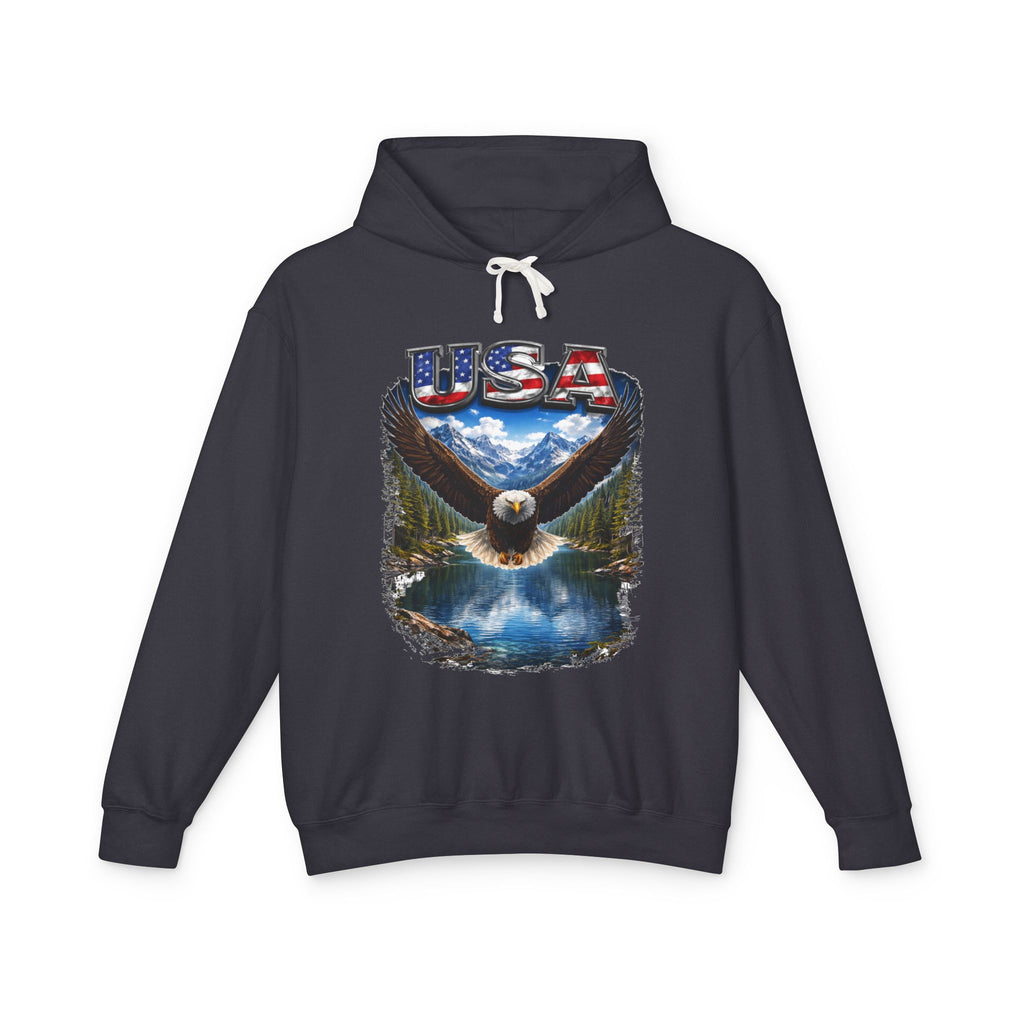 USA Eagle Hoodie — Patriotic Bald Eagle Graphic Hooded Sweatshirt