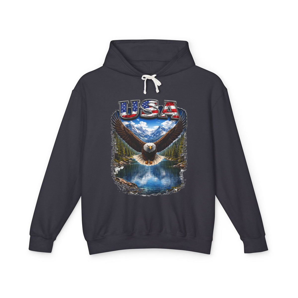 USA Eagle Hoodie — Patriotic Bald Eagle Graphic Hooded Sweatshirt