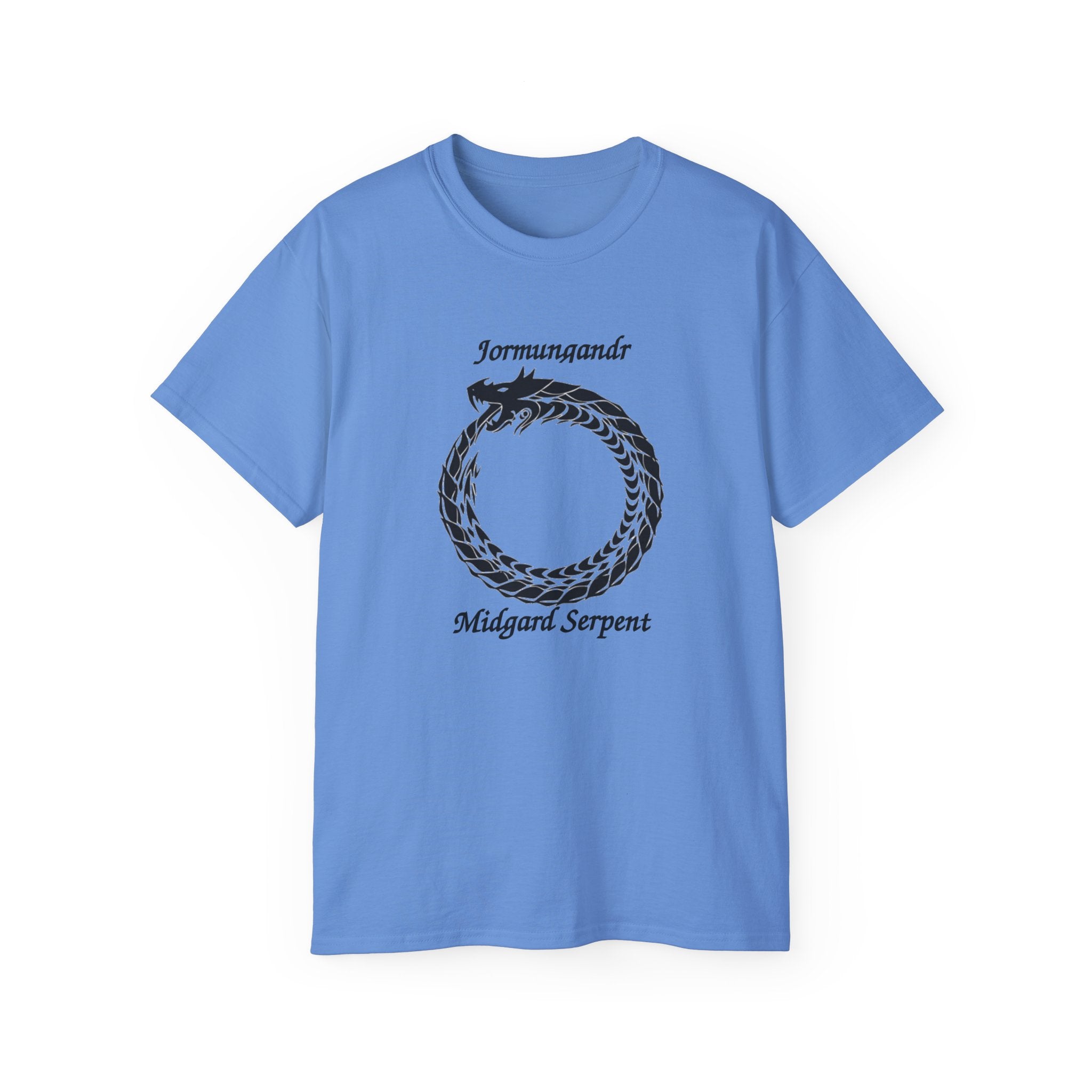 Jormungandr Midgard Serpent Cotton T-Shirt — Norse Mythology Snake Design