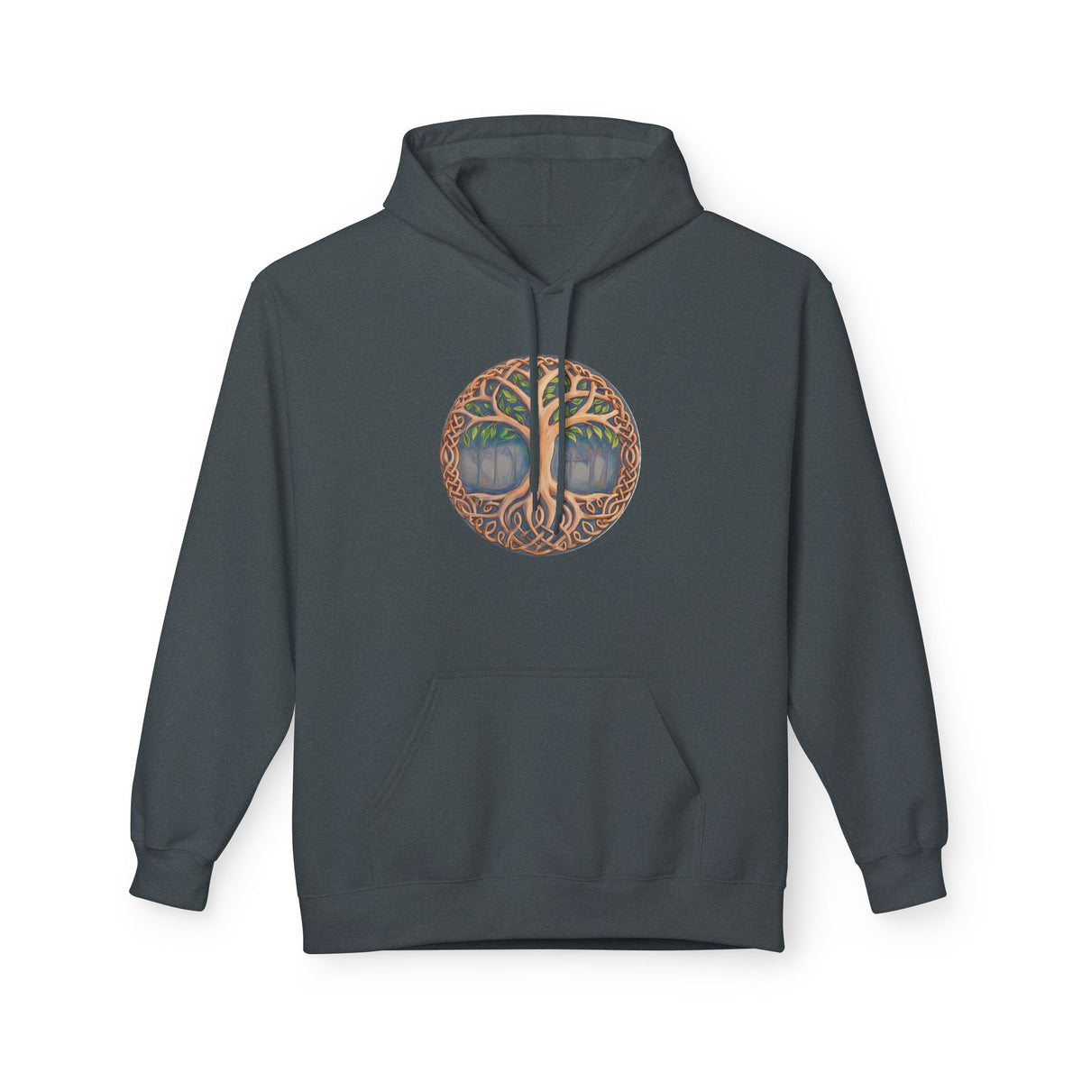 Yggdrasil Tree of Life Cotton Hoodie — Botanical Circle Art Sweatshirt