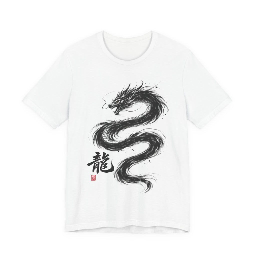 Dragon Brushstroke Tee — Asian Ink Dragon T-Shirt