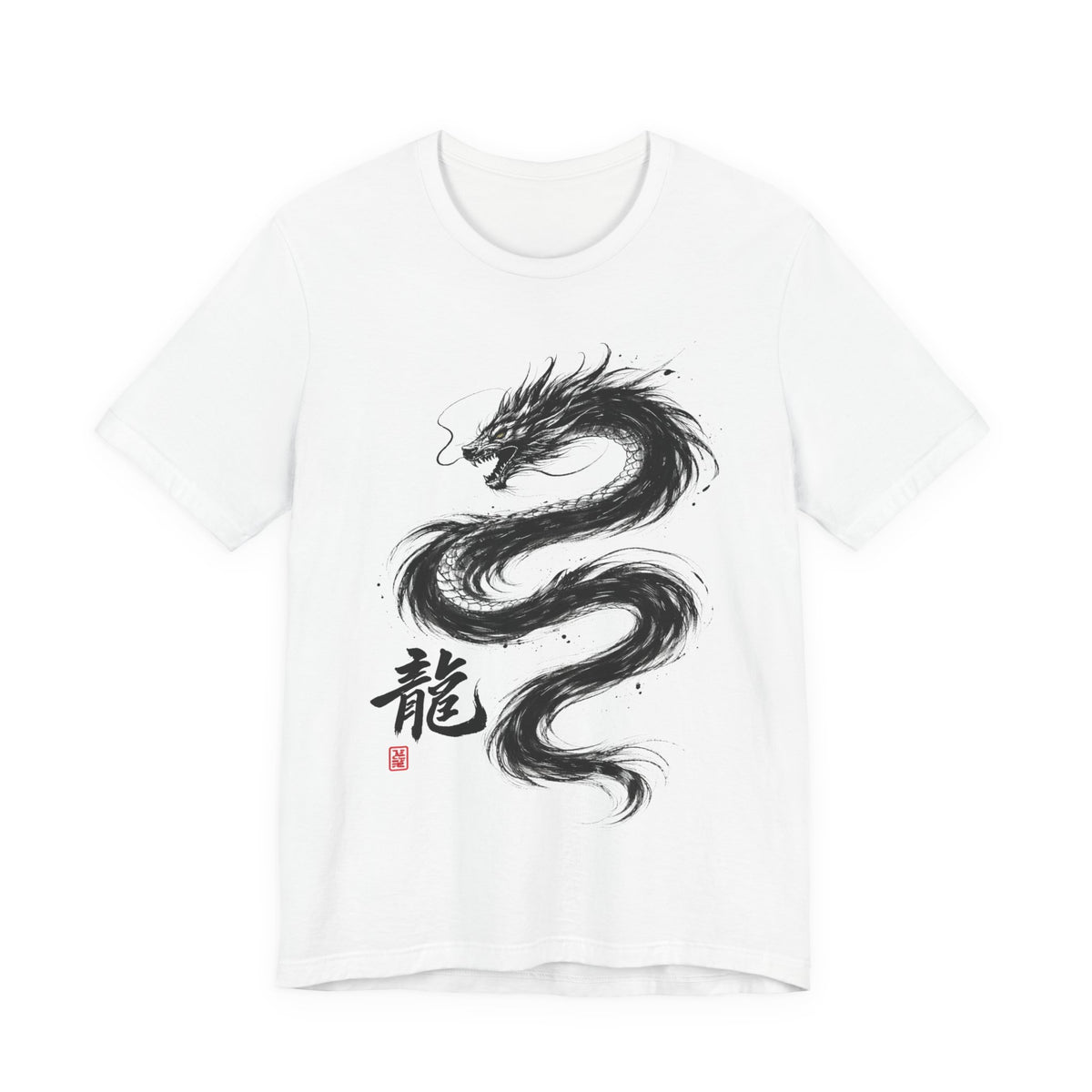 Dragon Brushstroke Tee — Asian Ink Dragon T-Shirt