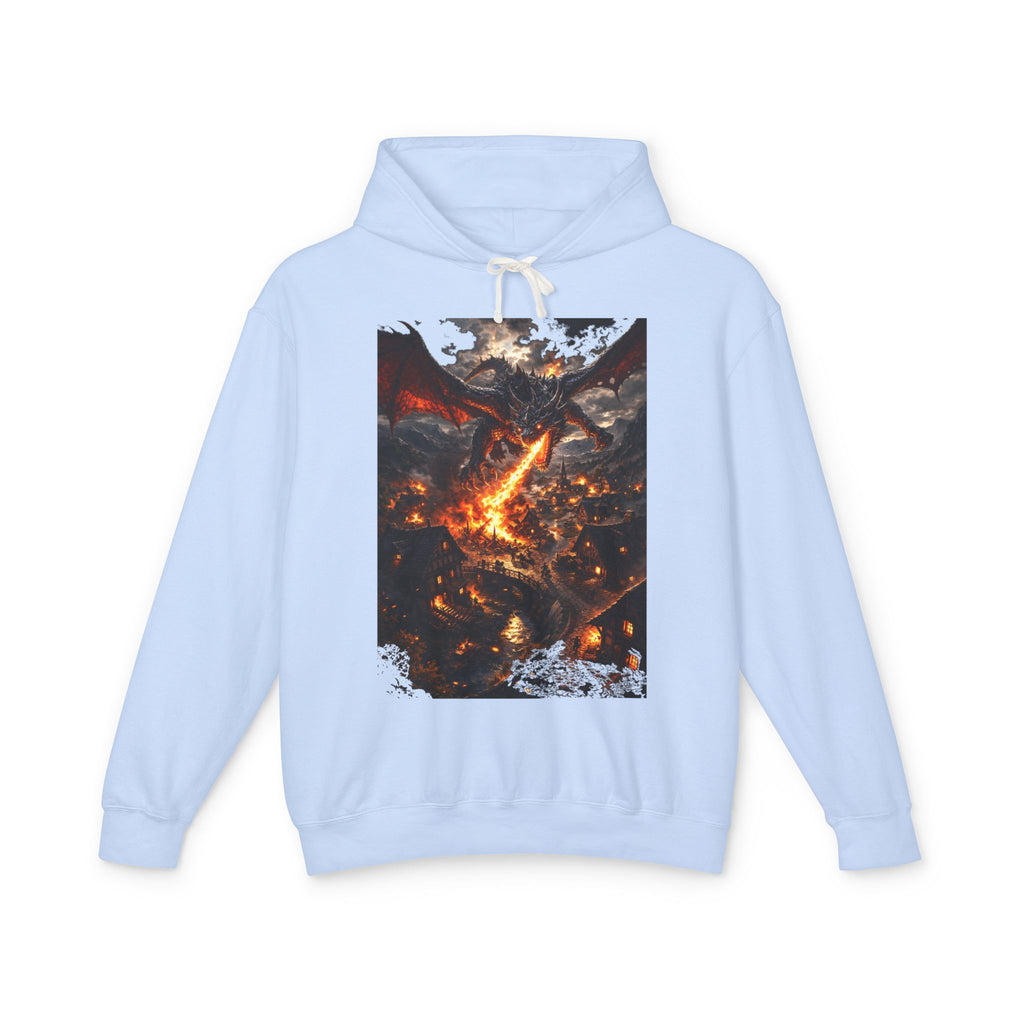 Dragon Fire Graphic Hoodie — Fantasy Lava Dragon Illustration Sweatshirt