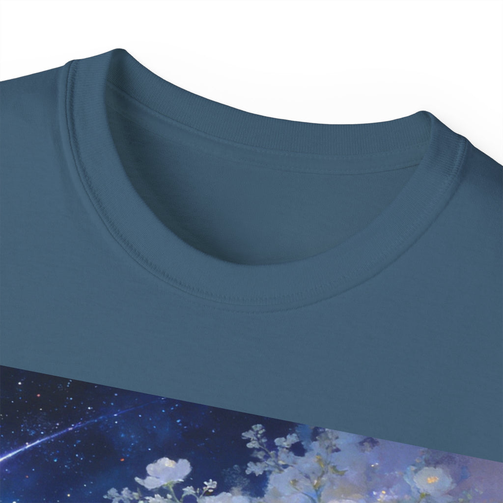 Unicorn Mystic Night Sheep Cotton Tee — Dreamy Moonlit Tree Art T-Shirt
