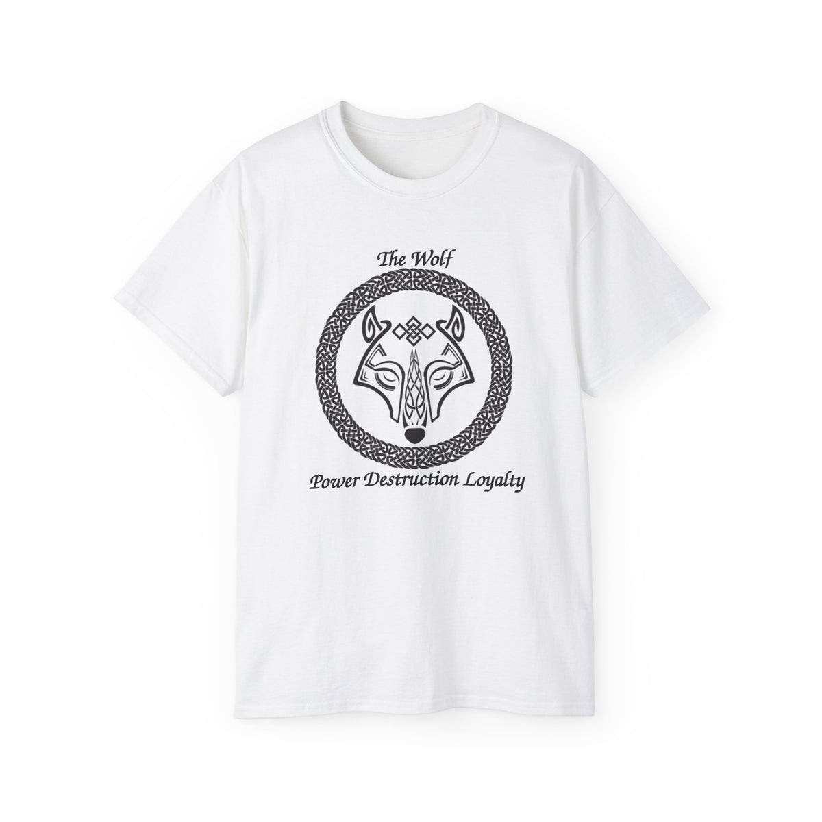 Cotton Wolf Emblem T-Shirt — "The Wolf" Power, Destruction & Loyalty Graphic Tee