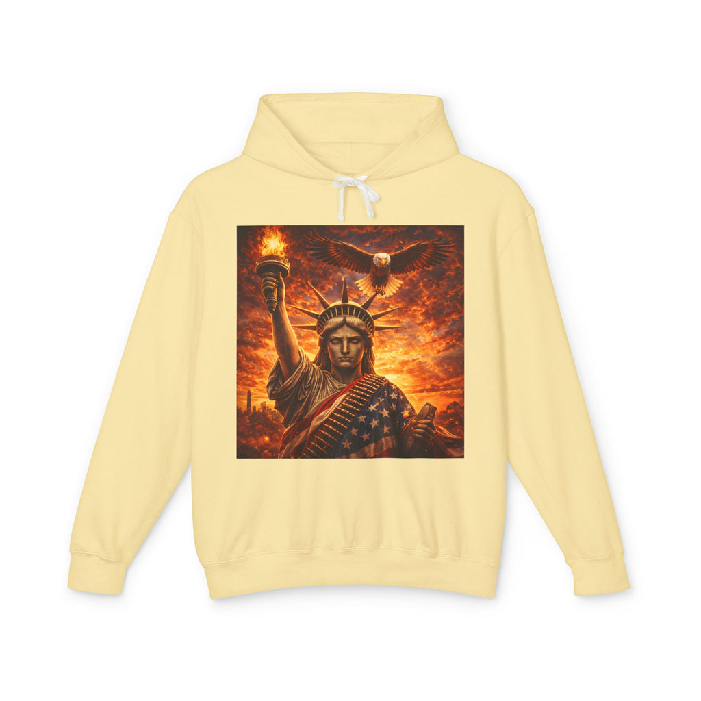 Statue of Liberty Sunset Hoodie — Patriotic American Freedom Sweatshirt