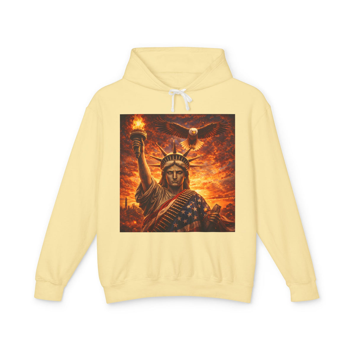 Statue of Liberty Sunset Hoodie — Patriotic American Freedom Sweatshirt