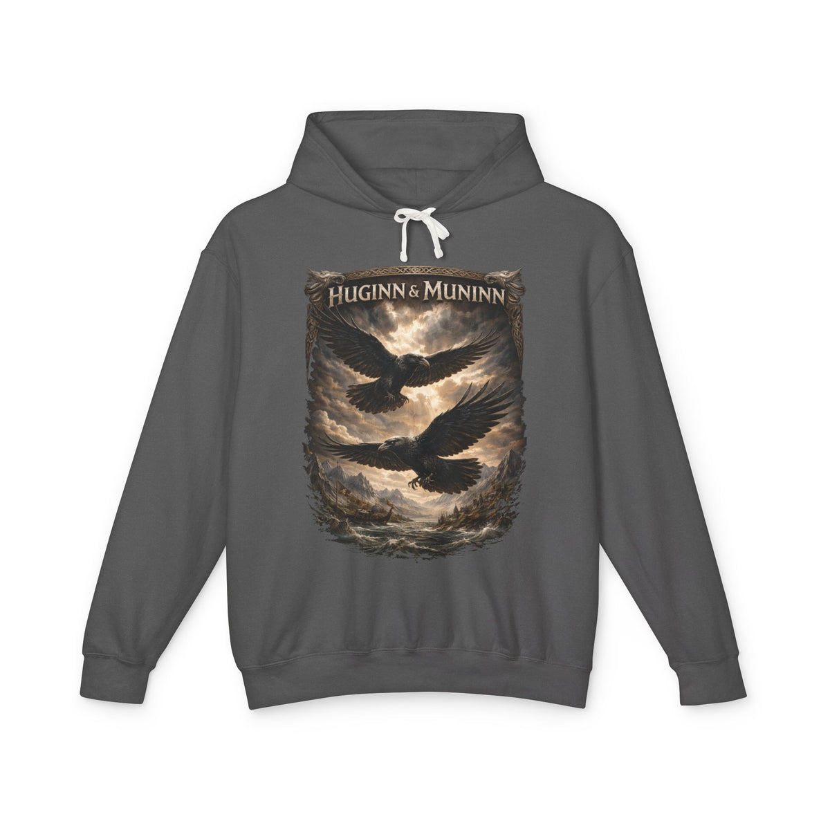 Huginn & Muninn Raven Hoodie — Norse Mythology Graphic Sweatshirt