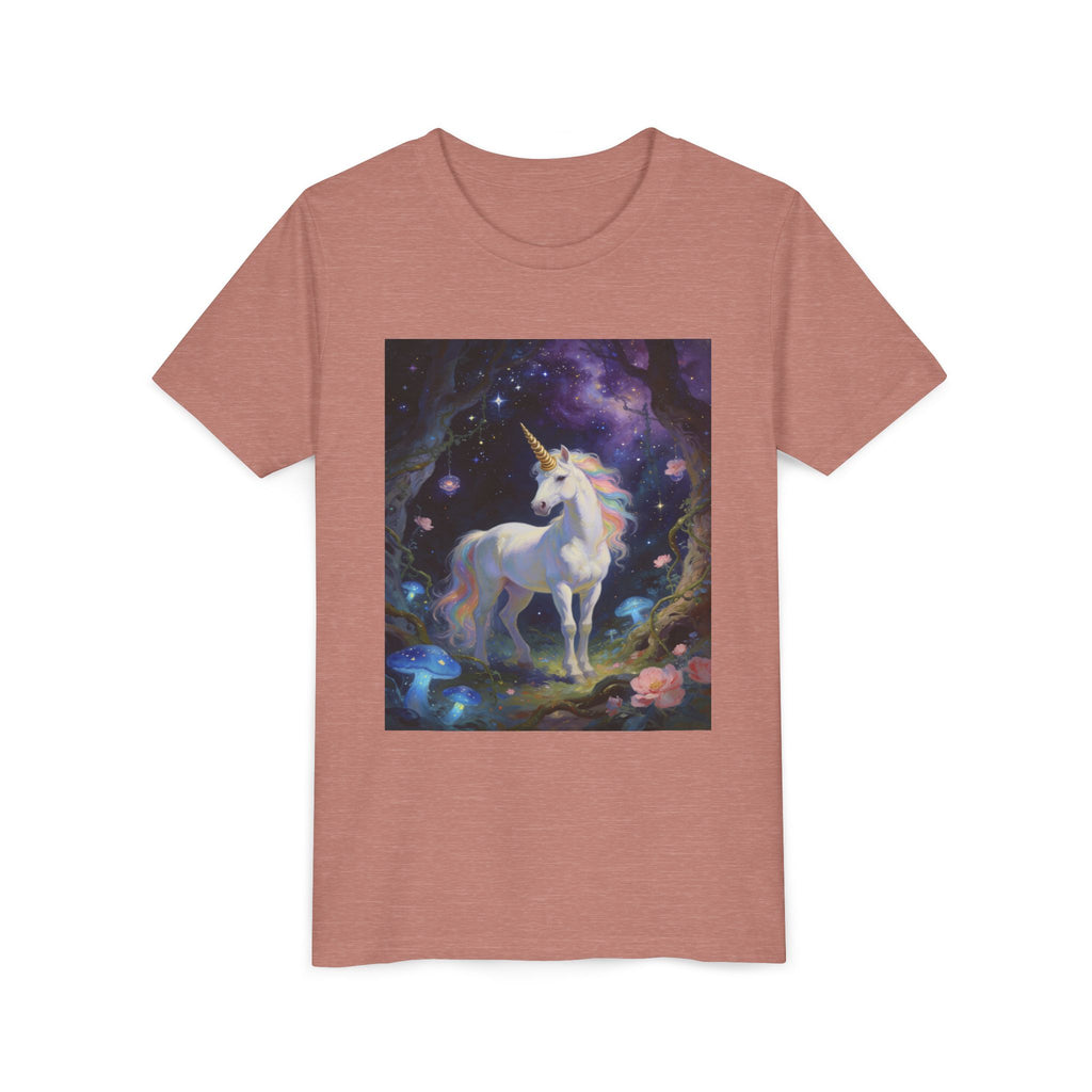 Youth Unicorn Tee — Magical Night Forest Unicorn Graphic Shirt
