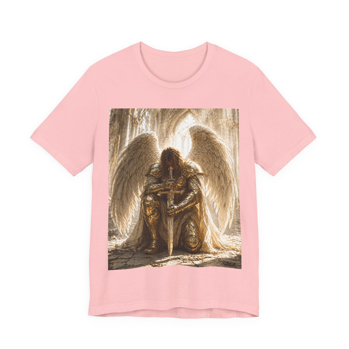 Guardian Angel Graphic Tee — Praying Winged Warrior T-Shirt