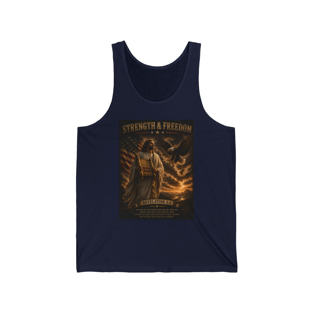 Tank Top — "Strength & Freedom" Vintage Patriot Graphic