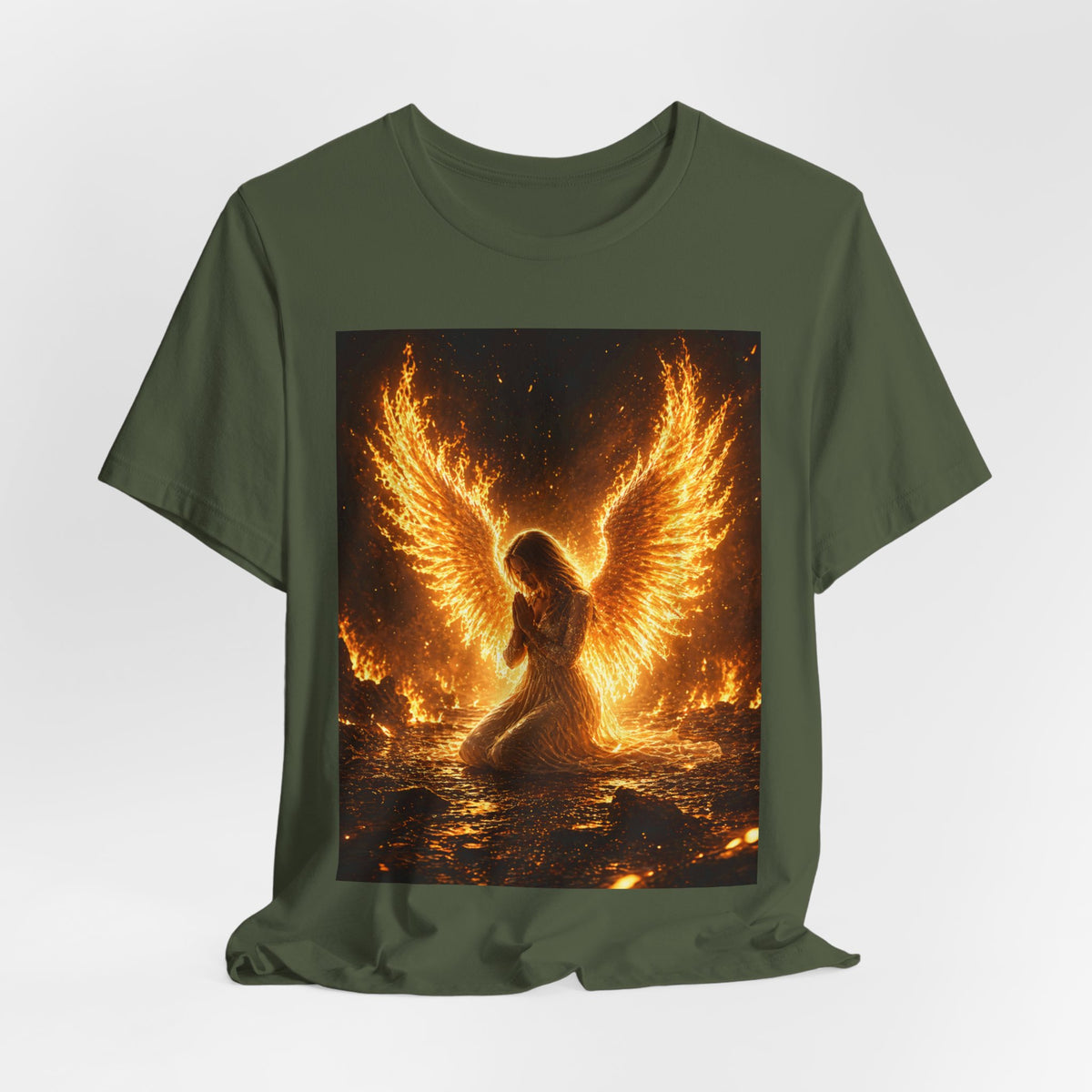 Phoenix Angel Tee — Fiery Winged Angel Graphic T-Shirt