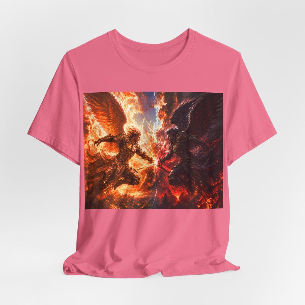 Angel vs Demon Battle T-Shirt — Fiery Fantasy Art Graphic Tee